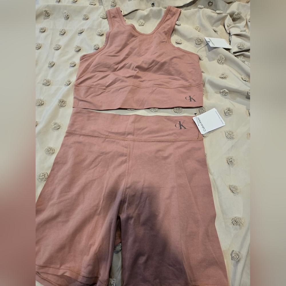 Calvin Klein Women's Mauve Two-Piece Sleep Set